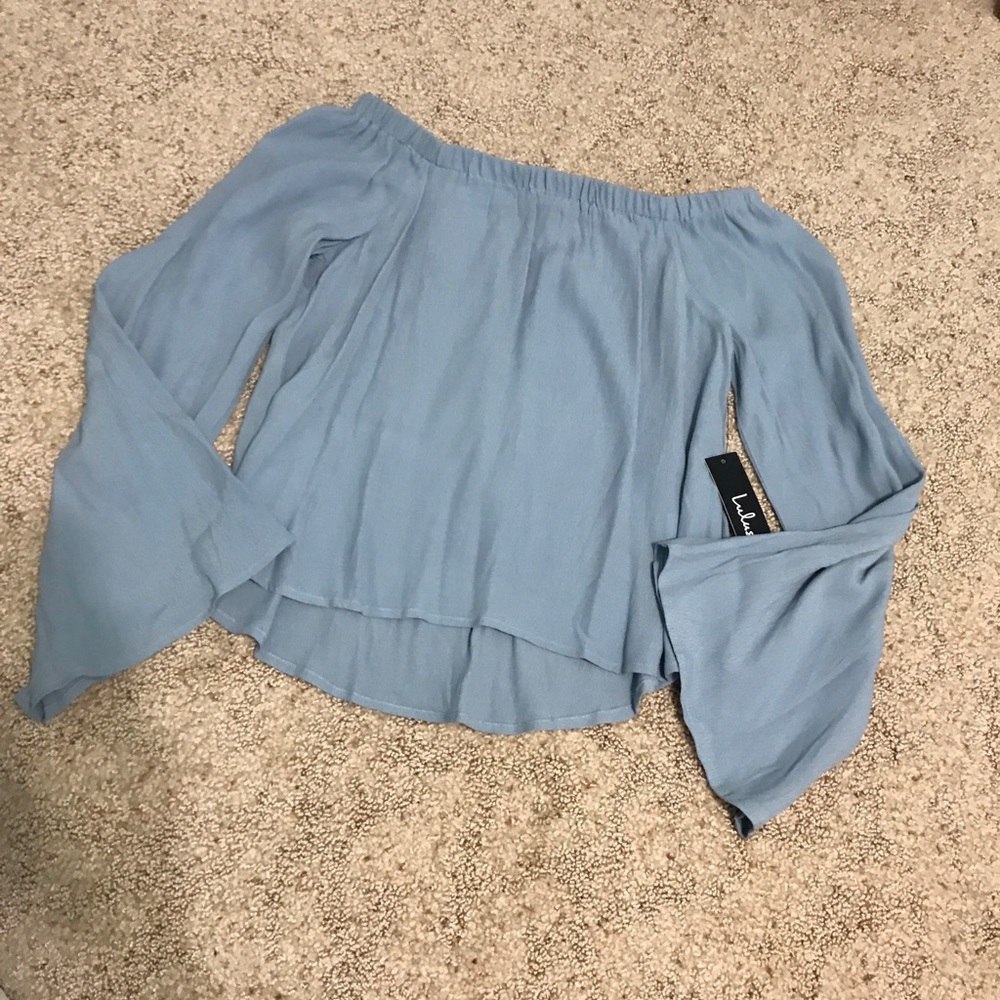 BRAND NEW! Light Blue Off the Shoulder Lulus TOP